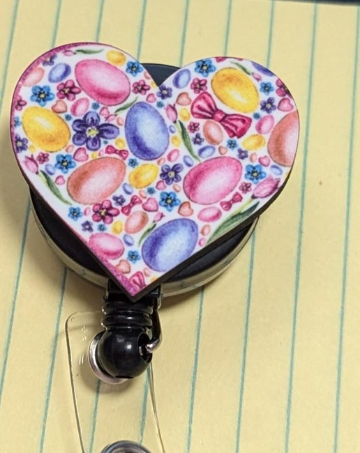 Heart Shaped Sublimated Badge Reel