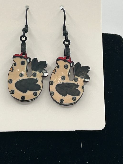 Chicken Shaped Sublimated Earrings