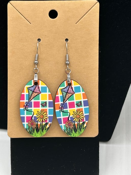 Oval Shaped Sublimated Earrings