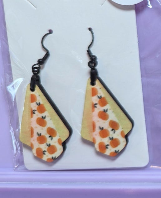 Fan Shaped Sublimated Earrings