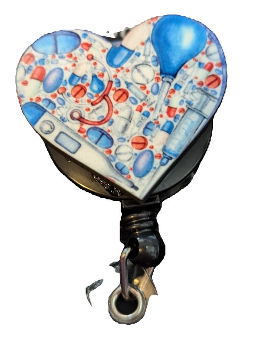 Heart Shaped Sublimated Badge Reel