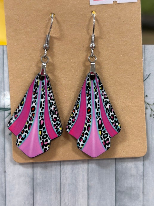 Fan Shaped Sublimated Earrings