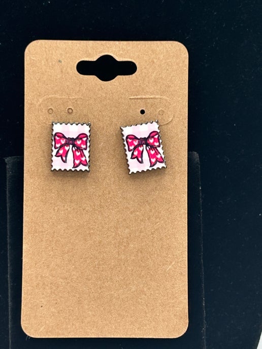 Stamp Shaped Sublimated Stud Earrings
