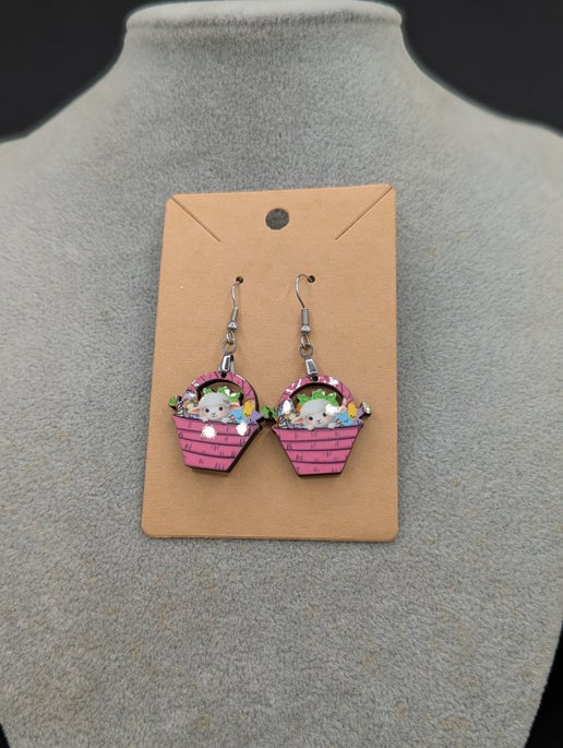 Basket Shaped Sublimated Earrings