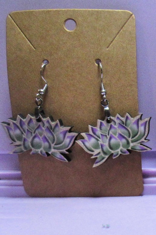 Lotus Shaped Sublimated Earring