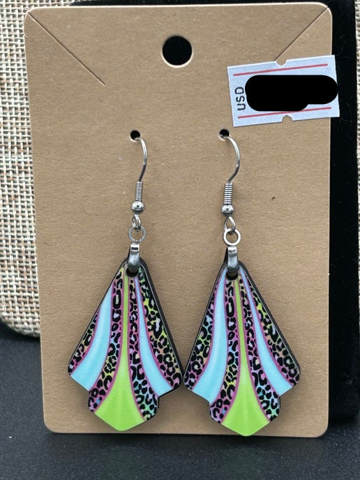 Fan Shaped Sublimated Earrings