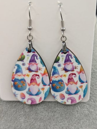 Fantasy Themed Teardrop Shaped Sublimated Earrings