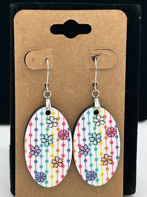 Oval Shaped Sublimated Earrings