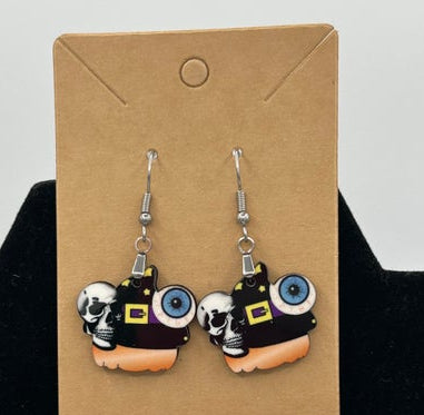 Pumpkin Shaped Witch Earring 1 inch