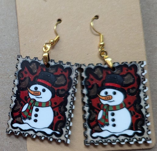 Stamp Shaped Sublimated Earring 1.5 inches