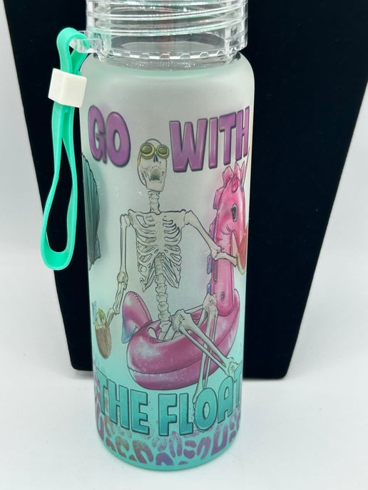 16 oz Colored Glass Sublimated Water Bottle