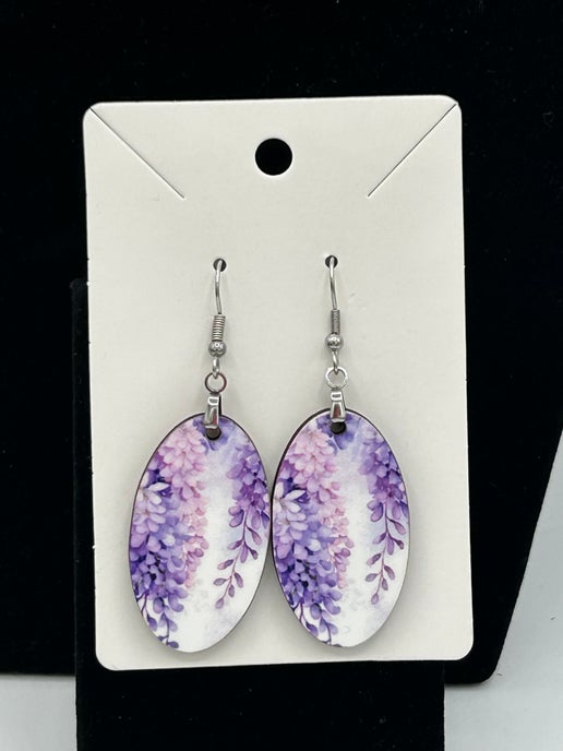 Oval Shaped Sublimated Earrings