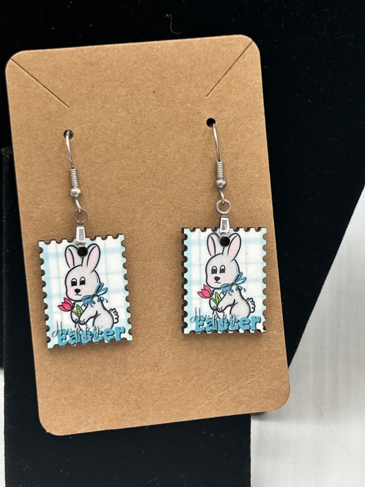 Stamp Shaped Sublimated Earrings 1 inch