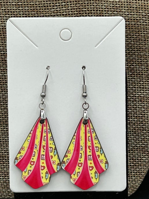 Fan Shaped Sublimated Earrings