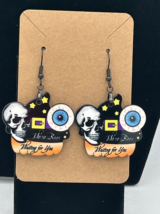 Pumpkin Shaped Witch Earring 1.5 inch