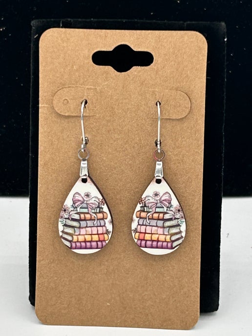 Teardrop Shaped Sublimented Earrings 1 inch