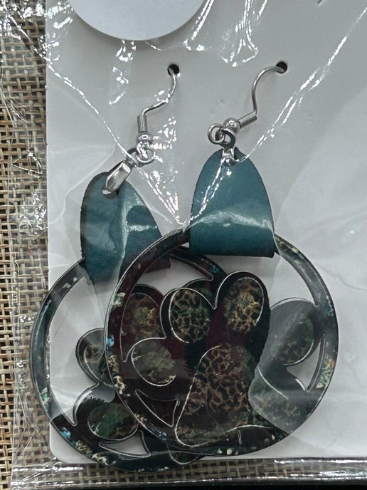 Round MDF Paw Shaped Sublimated Earring