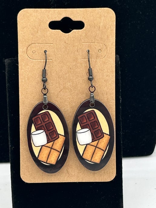Oval Shaped Sublimated Earrings