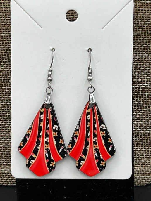 Fan Shaped Sublimated Earrings