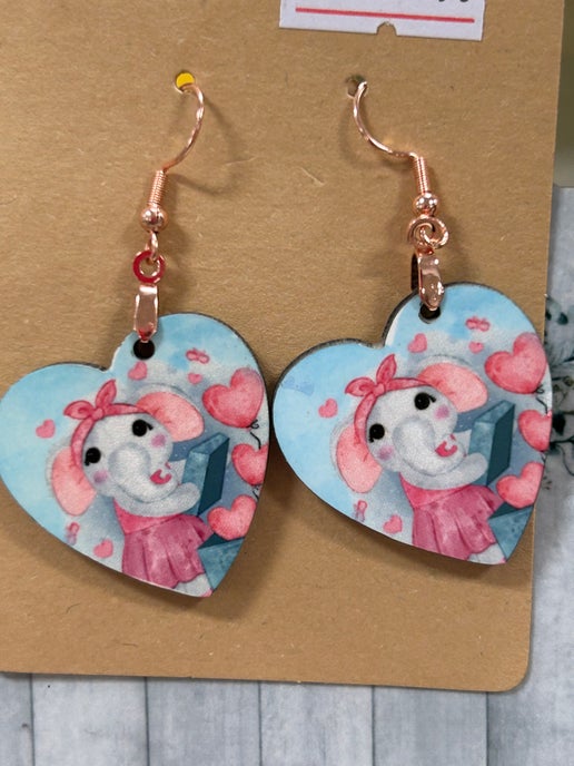 Heart Shaped Sublimated Earrings