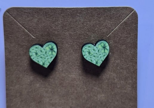 Heart Shaped Sublimated Stud Earrings