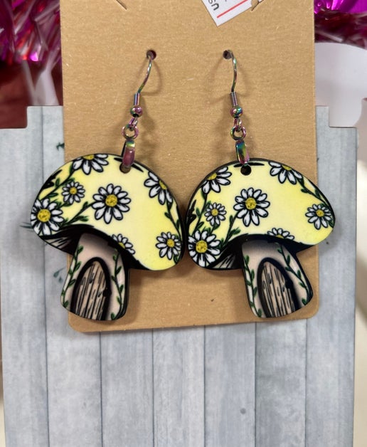 Mushroom Shaped Sublimated Earrings