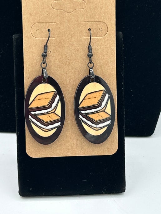 Oval Shaped Sublimated Earrings