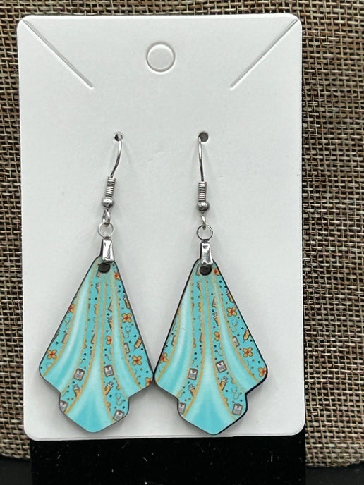 Fan Shaped Sublimated Earrings