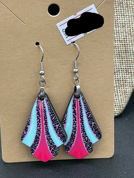 Fan Shaped Sublimated Earrings