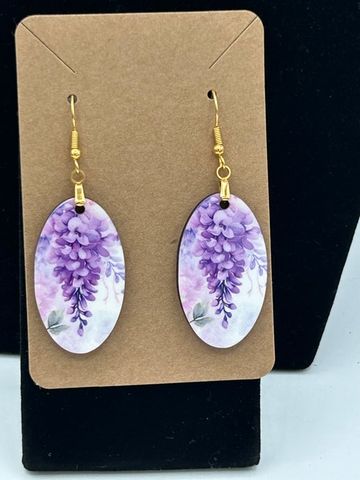 Oval Shaped Sublimated Earrings