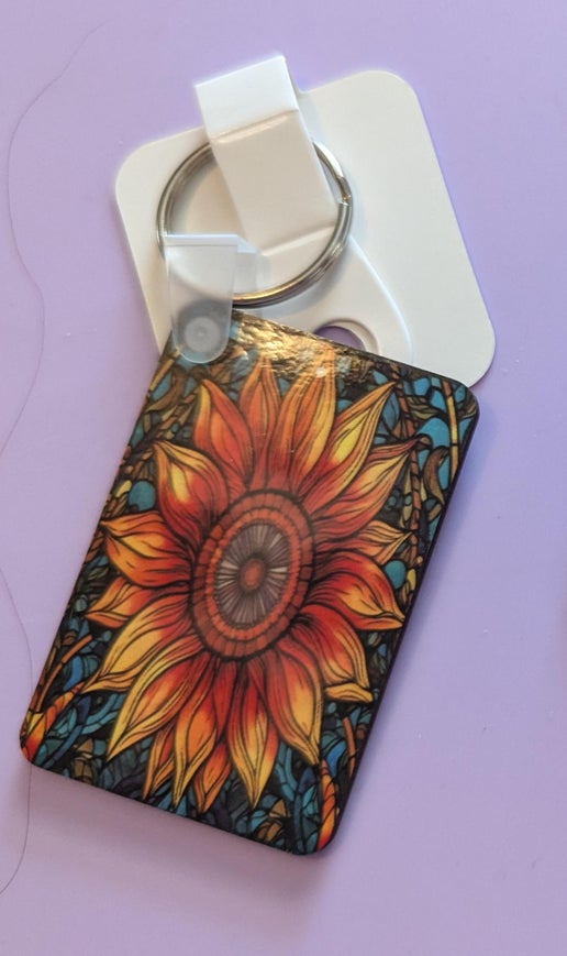 Rectangle Shaped Sublimated Keychain