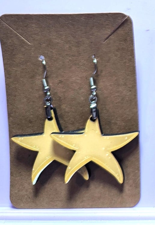 Starfish Shaped Sublimated Earrings