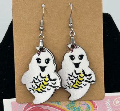 Chubby Shaped Ghost Sublimated Earrings