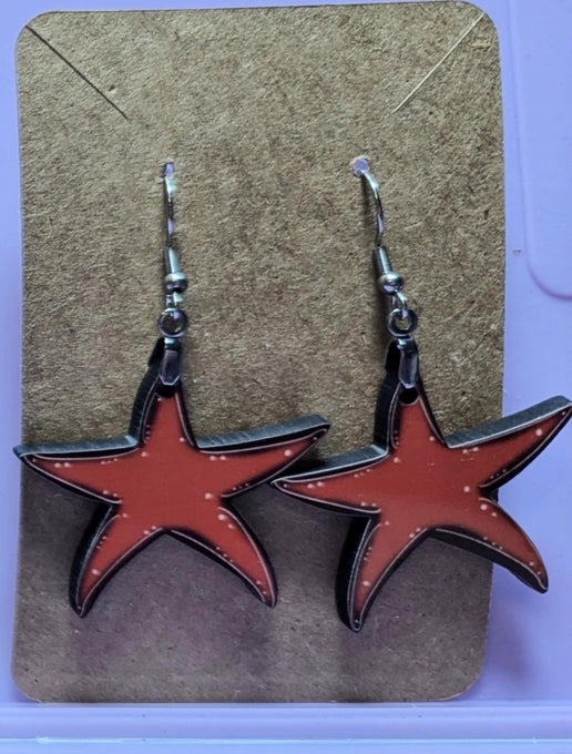 Starfish Shaped Sublimated Earrings
