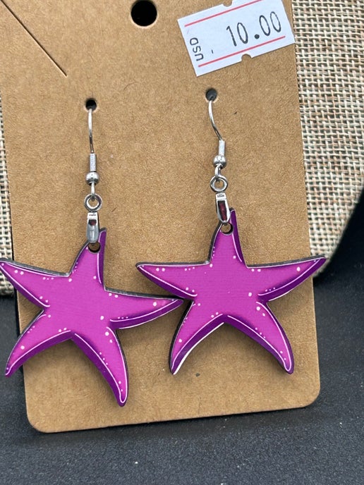 Starfish Shaped Sublimated Earrings