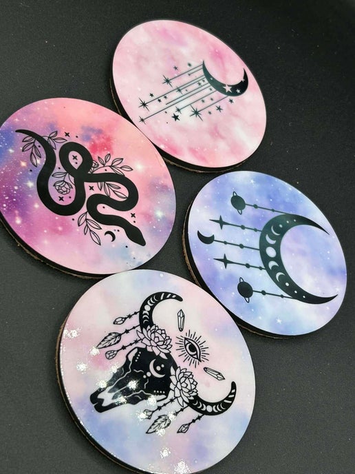 MDF Sublimated Round Coaster Set