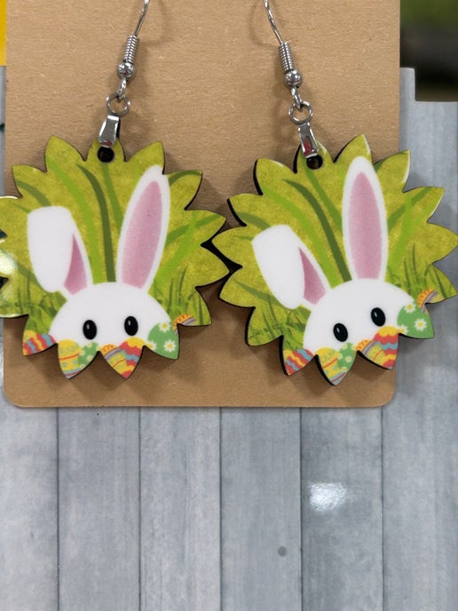 Sunflower Shaped Sublimated Earrings