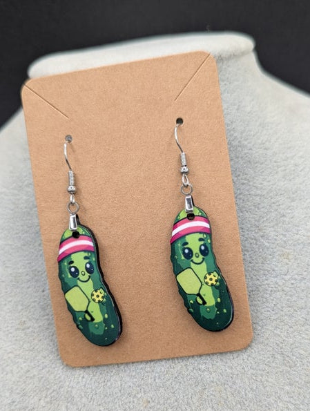 Pickle Shaped Sublimated Earrings