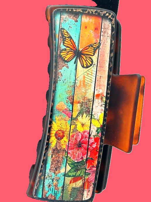 Board Look Summer/Spring Themed Sublimated Large Hair Clip