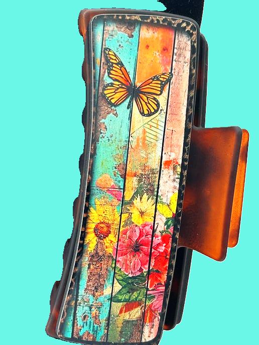 Board Look Summer/Spring Themed Sublimated Large Hair Clip