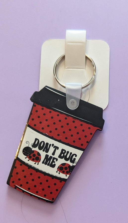 Coffee Cup Shaped Sublimated Keychain