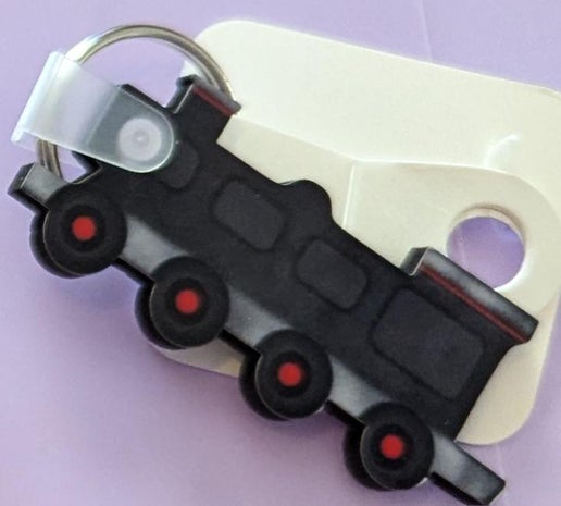 Train Shaped Sublimated Keychain