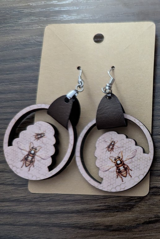 Beehive Shaped Sublimated Earrings