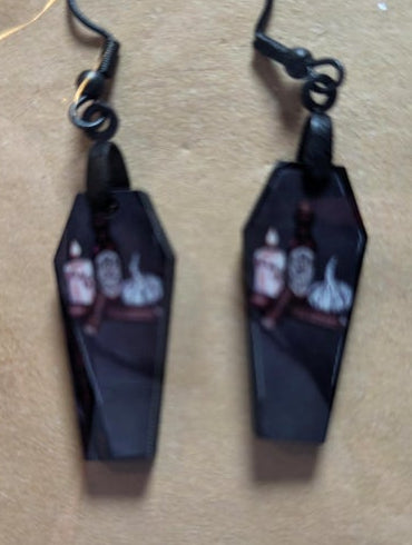 Coffin Shaped Sublimated Earrings 1 inch