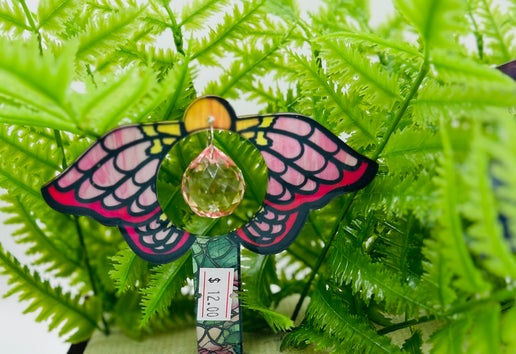 Acrylic Shaped Sublimated Garden Stake with hole & crystal or Acrylic charm