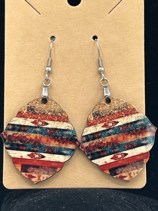 Fancy Diamond Shaped Sublimated Earring