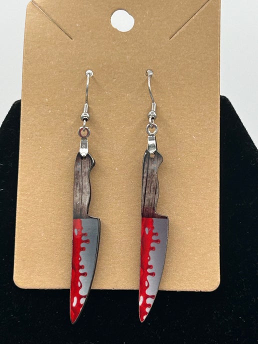 Knife Shaped Sublimated Earrings 1.5 inch