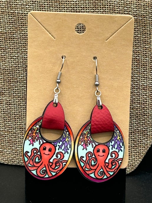Boho Oval Shaped Sublimated Earring
