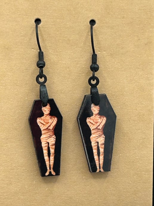 Coffin Shaped Sublimated Earrings