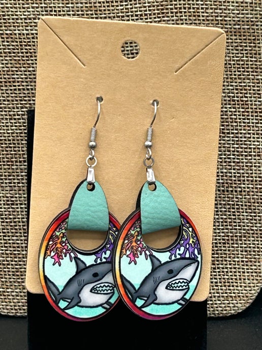 Boho Oval Shaped Sublimated Earring